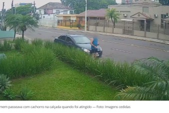 Motorista sem CNH invade calçada e atropela homem que passeava com cachorro no RS