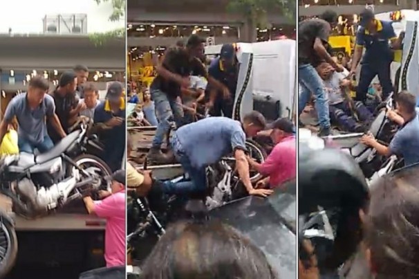População impede guincho da Semob de rebocar motos