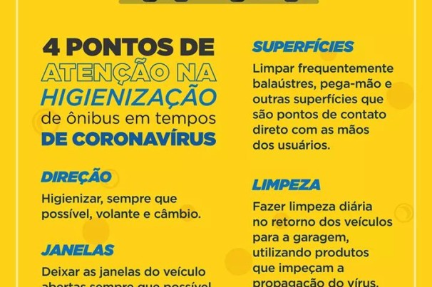Higienização nos ônibus em tempo de pandemia