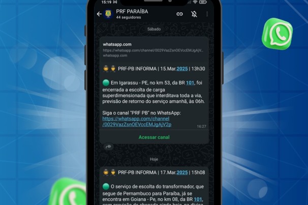 PRF na Paraíba lança canal oficial no whatsapp para aproximar comunicação com população