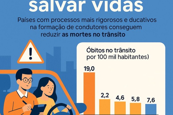 Estudo aponta que rigor na formação de condutores reduz mortes no trânsito