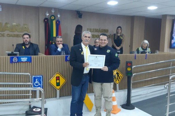 PRF é homenageada em sessão especial na Câmara Municipal da PB em alusão ao Maio Amarelo