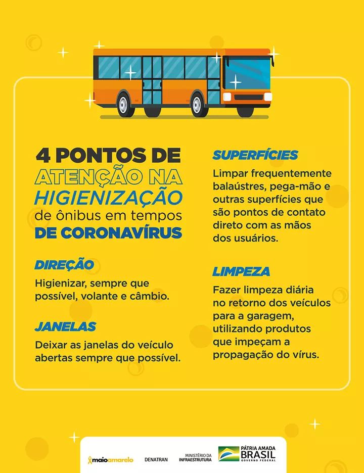 Higienização nos ônibus em tempo de pandemia